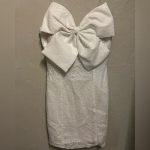 Altar'd State White Mini Dress with Bow